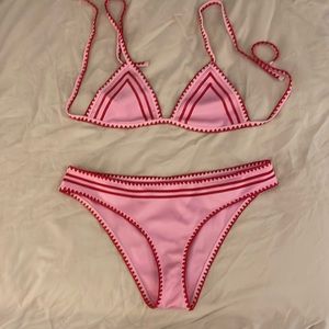 Pink and red bikini